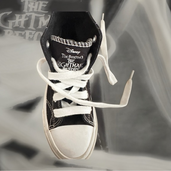 Little Girls Black and White Sneakers Nightmare Before Christmas - Picture 3 of 3